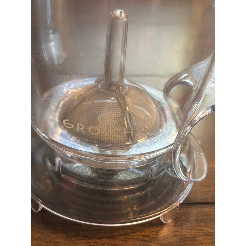 Grosche Aberdeen Bottom Dispensing Tea Steeper Clear Tritan Infuser 17.6oz